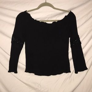 Arizona Black Off the shoulder Lace top